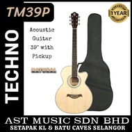 Techno TM39P, Acoustic Guitar Natural with pickup and bag