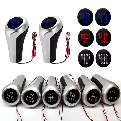 LED Light Gear Shift Knob 5 6 Speed Shifter Lever Hand Ball Stick For BMW E39 E60 E61 E46 E82 E87 E9