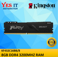 KINGSTON FURY BEAST RGB 8GB / 16GB / 32GB  3200MHz DDR4 Desktop Gaming RAM ( KF432C16BB/8 / KF432C16