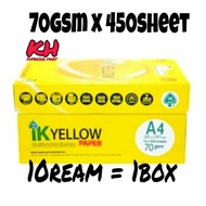 IK Yellow Paper A4 70gsm 450sheet 10ream 1box