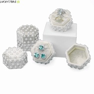 LUCKYSTORE Ring Box, Hexagon 2/3 Slots Elegant Jewelry Box, Fashion with Detachable Lid Wedding Deco