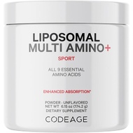 Codeage Liposomal Multi Amino Powder Supplement - BCAA & EAA Supplement All 9 Essential Amino Acids,
