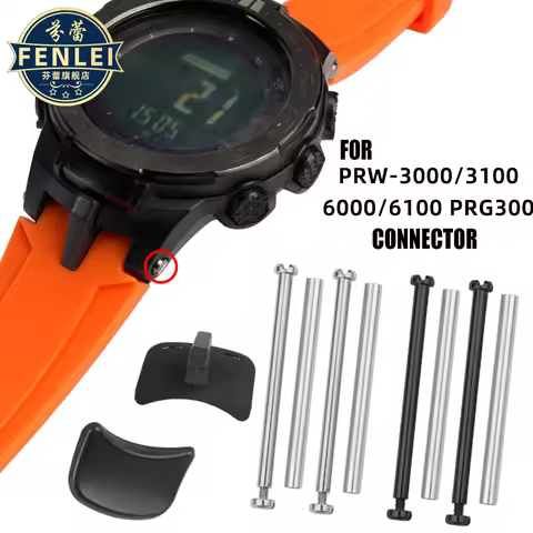 For Casio Watch Strap stainless steel screw rod PRW-3000/3100/6000/6100Y Men resin connector mountai