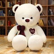 JOJO CASTLE Giant Size Teddy Bear WithScarf  Stuffed Animals Pink Brown White Teddy Bear Plush Toys 