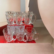 1 box of 6 glass cups for drinking water at parties and shops