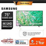 [Delivery By Seller] Samsung 75" DU8000 U8000F 4K Dynamic Crystal UHD Smart AI TV | UA75DU8000KXXM (