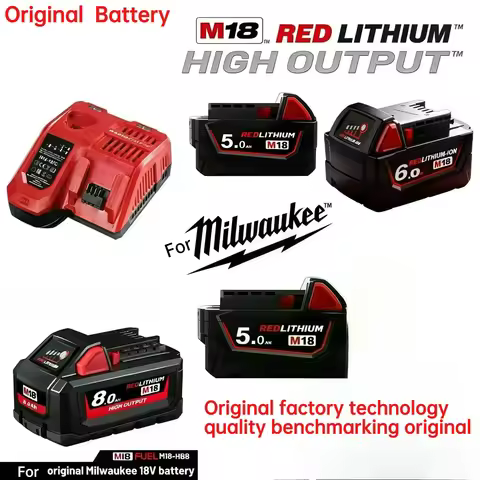 Original Genuine For Milwaukee Battery M18B6 6.0Ah 48-11-1860 48-11-1850 M18 Tool Lithium M18-HB8 8.