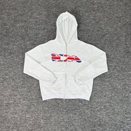 IDA Zipper Uk Flag Print Hoodie Black Gray Sweatshirts Men Women Winter Autumn High Street Cotton Lo