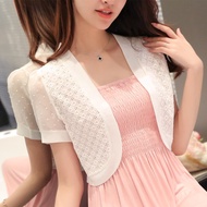 Women Bolero Summer White Black Short Sleeve Shrugs Lace Bolero Bridal Cape Evening Formal Party Dre