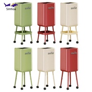 [Simhoa] Tall Trash Can with Wheels And Top Opening Trash Can with Compartments And Storage Function