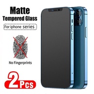Matte Anti-fingerprint Protective Glass For iPhone  11 12 13 14 pro 15 pro max  6 7 8 SE 6Plus 7 plus X XS max XR ฟิล์มกระจกเต็มจอ พร้อมส่ง cod