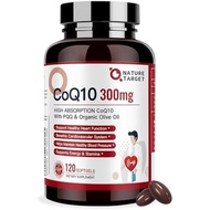 NATURE TARGET CoQ10-300mg Softgels With PQQ, 120 Servings