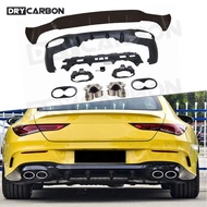 PP Rear Diffuser Bumper Lip Spoiler With Exhaust Muffer Body Kits for Benz W118 C118 CLA180 CLA200 C