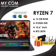 Acer Nitro 5 AN515-45-R5C7 15.6" 144Hz Gaming Laptop Notebook (Ryzen7-5800H, 16GB, 512GB, RTX3070, W10)