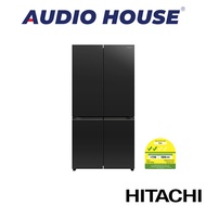 HITACHI R-WB710PMS2-GCK  645L 4 DOOR FRIDGE  GLASS CLEAR BLACK  2 TICKS 1 YEAR WARRANTY BY HITACHI