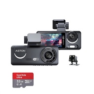 Aston Triple Wifi กล้องติดรถยนต์ 3 กล้อง FHD เชื่อมต่อ Wifi ล่าสุด2024 รับประกันสินค้า 1 ปี