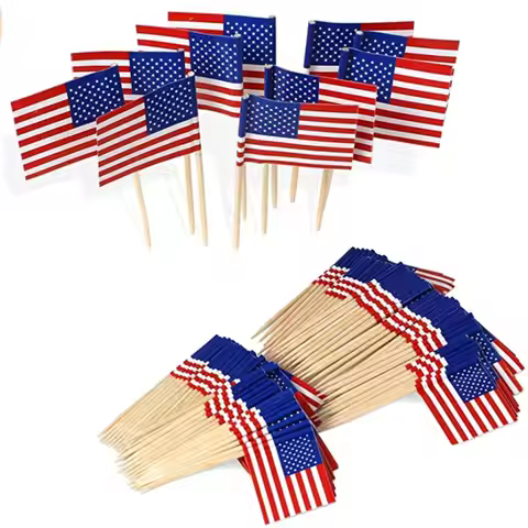 100 PC Toothpick Flags Dessert Decorative Argentina Flag Wine Label Cake Decoration Tools for Fruit 