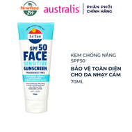 Kem Chống Nắng Australis Le Tan SPF50 Cho Da Nhạy Cảm 70ml Face Sensitive Sunscreen