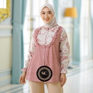 Batik Wanita Blouse Batik Fashion Kombinasi Modern