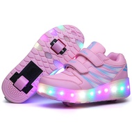 AOYELL Roller Skate Children Two Wheels Heelys Shoes Luminous Glowing Sneakers Led Light Roller Skat