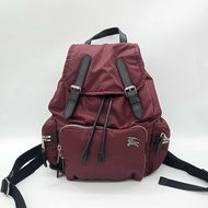 BURBERRY 巴寶莉 THE RUCKSACK 小號 戰馬LOGO 酒紅色 尼龍 扣式 後背包