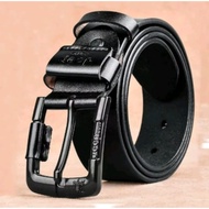 Men's Leather Belt Wallet Belt Buckle Men's Leather Belt Jeep Zero - Black & Brown