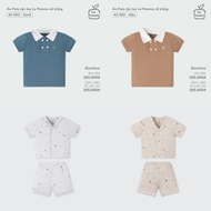 LAPOMME - Polo shirt short sleeve La Pomme white collar - 04A -6M 9M 12M 18M 3Y 4Y 5Y - 37A - LF04A