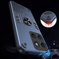 For Motorola Moto G17 / G17 Power Rugged Armor Case with Ring Holder Kickstand Protective Cover
