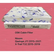 OSK AC-3707 CABIN FILTER NISSAN X-TRAIL T32 2015~,QASHQAI J11 2015 AIR COND FILTER