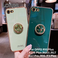 For OPPO R9S Plus OPPO R11S Plus R11S OPPO R17 R17 Pro OPPO R9S OPPO F3 Plus Phone Case,6D Luxury Plating Case with Diamond Ring Stand Ring Holder Soft Cover Case