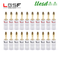 [lles] 20 stücke/10 Paar Nakamichi-Bananen stecker 24 Karat vergoldeter 4mm Bananen stecker mit Schraub verschluss für Audio-Klinken-Lautsprecherst ecker