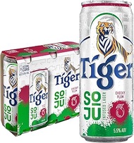Tiger Soju Infused Lager Cheeky Plum Beer Can, 3 x 320ml