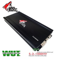 JFOX เพาเวอร์แอมป์ขับเสียงกลางแหลม มิดโล (MIDLOW) รถแห่ กำลังขับ 1000วัตต์ 2CH jfox รุ่น 5-2-1000W