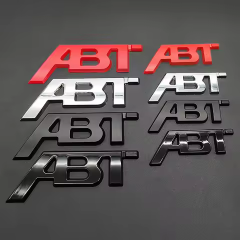 3D Metal Logo ABT Sticker Car Rear Trunk Letter Logo Badge For A1 A3 A4 A5 A6 A7 A8 Q3 Q5 Q7 Q8 S4 S