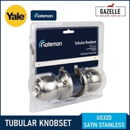 [A TOOL]❦❇ Yale Gateman Entrance Knob Set Tubular Twist Type Door Lock Lockset - US32D Stainless Steel