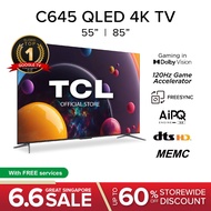 QLED TCL C645 4K TV Google TV | 55 85 inch | 120Hz DLG | Dolby Atmos and Vision | AIPQ 2.0