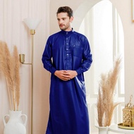 ID 03 - Busana Muslim Pria Thobe Ikhwan Style Harramain Jubah Pria Polos Merk Pesident Baju Gamis La