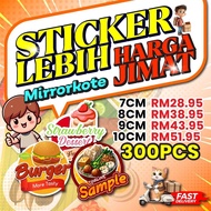 TBF [100pcs] STICKER CUSTOM LABEL PRODUK DOORGIFT STICKER [7CM/8CM/9CM/10CM] PRINT STICKER MIRRORKOT