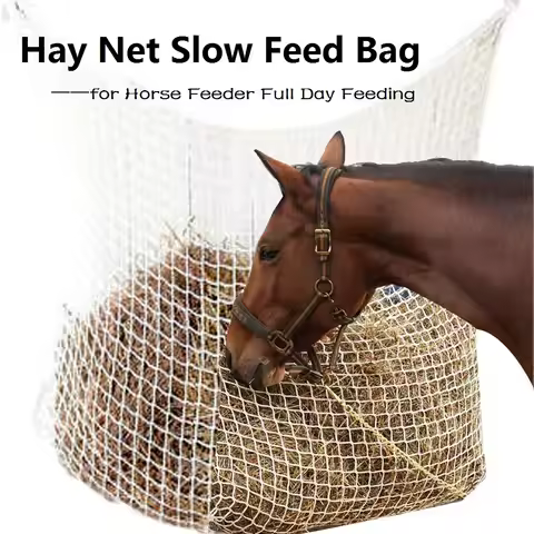 Nylon Hay Net Bag Slow Feed Bag for Horse Cattle Cow Feeder Full Day Feeding Large Horse Feeder Bag