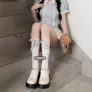 stokin anti slip stokin Japanese Lace Ballet-Style White Knee-High Socks for Women