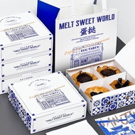 Egg Tart Packaging Box 4 Pieces Pack Disposable Packaging Box Portuguese Egg Tart Tray Tart Commerci