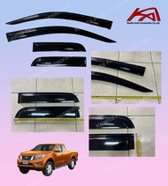 Weather Guard กันสาด คิ้วกันสาด ( รุ่นแคป ) NISSAN NAVARA NP300 2014-2019 สีดำเข้ม โมธรรมดา