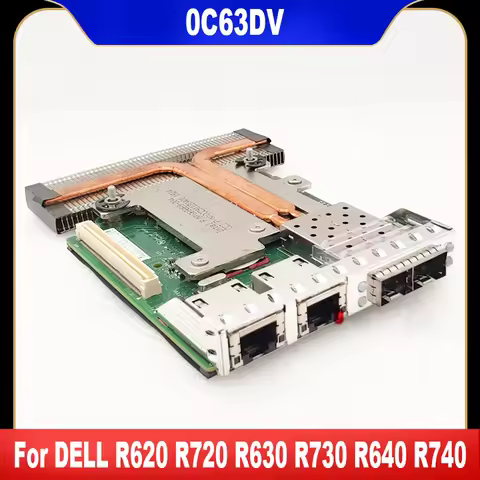 0C63DV Optical Fiber 10 Gigabit Optical Port Network Card C63DV For DELL R620 R720 R630 R730 R640 R7