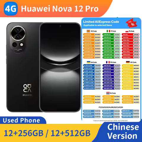 Huawei Nova12 Pro 4g Smartphone 6.76-inches HarmonyOS 100W Super Charge NFC Mobile Phone Used Phone
