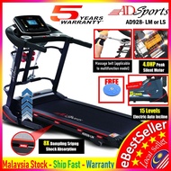 4.0HP ADSports AD928 Motorize Electric Treadmill 4 Way Damping with Incline Mesin Senaman Aerobik Lari 跑步机