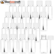 20 pc Essential Oil Bottle Plastic Empty Bottle with Cap and Soft Brush White 2.4x6.3cm Capacity: 15