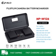 Palo NP-W126 Battery 2 Slots Multifunctional LCD Charger For Fujifilm X-A3 X-A10 X-E3 X-E4 X-M1 X-Pr