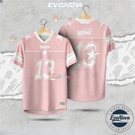 (Free custom) New Design Coquette Pink Jersey Baju Tshirt Lelaki Quick Dry Full Sublimation Microfib