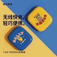LINE FRIENDS X SOLOVE BROWN/SALLY Portable Power Bank 10000mAh Wireless Battery Charger Wireless Charging Mobile Gadgets