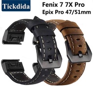 Genuine Leather Strap for Garmin Fenix 7 Pro 7X Pro 6X 6 5X Epix Pro 51mm 47mm Enduro 2 Tactix 7 Pro Quickfit 26mm Release Strap